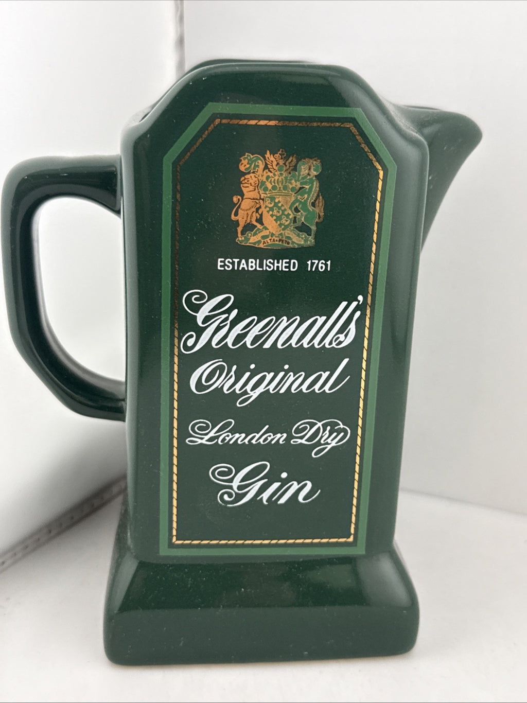 Greenhalls Original London Dry Gin Water Jug From 1970s