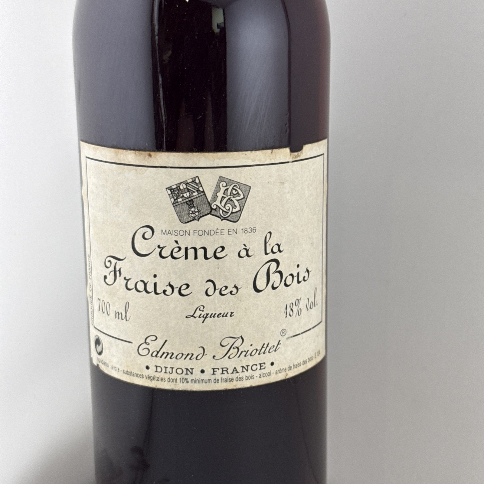 Edmond Briottet Creme a la Fraise des Bois Liqueur 70cl 18% Early 2000s
