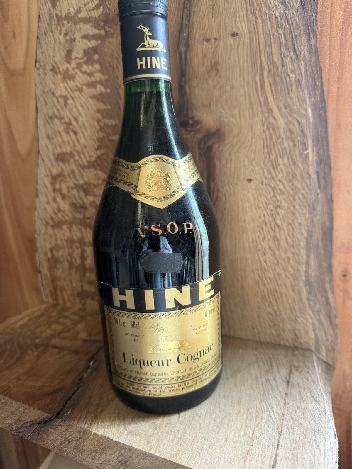 Hine VSOP Liqueur Cognac 1970s bottle 26 fl oz 70 % proof vintage rare mature