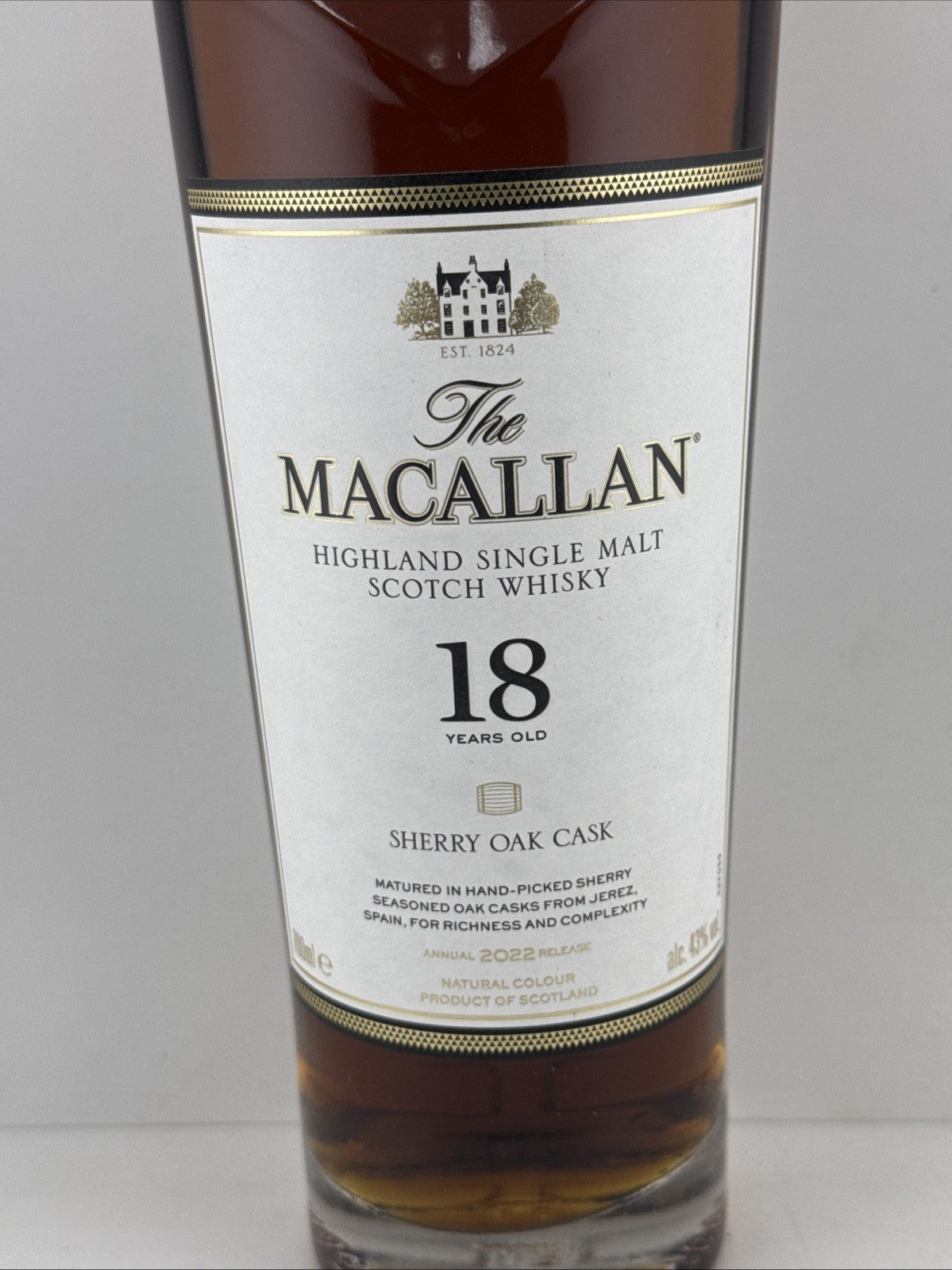 The Macallan 18 Year Old Sherry Oak Cask Single Malt Scotch Whisky 70cl 2022