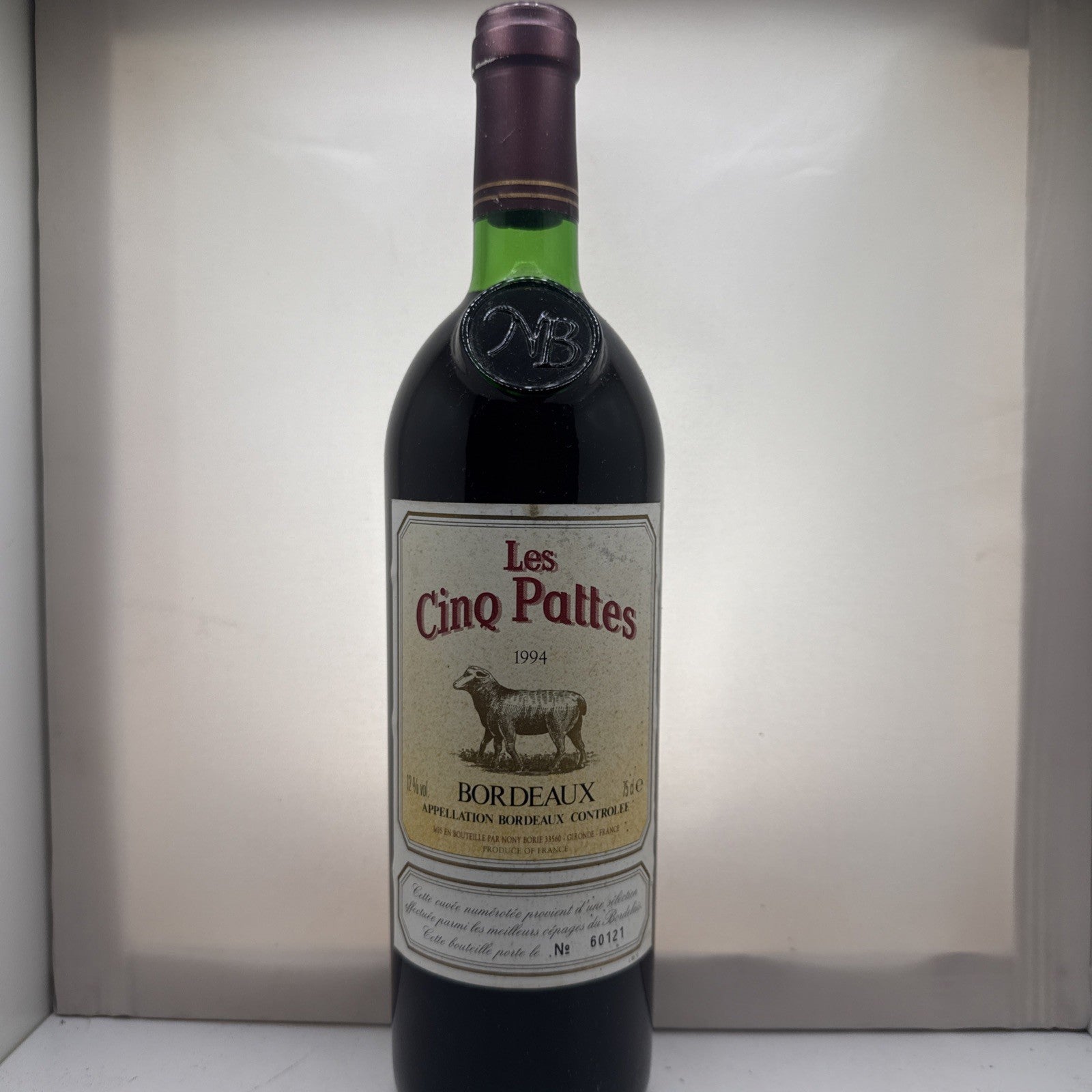 Les Cinq Pattes Bordeaux 1994 Vintage Red Wine 75cl 12%