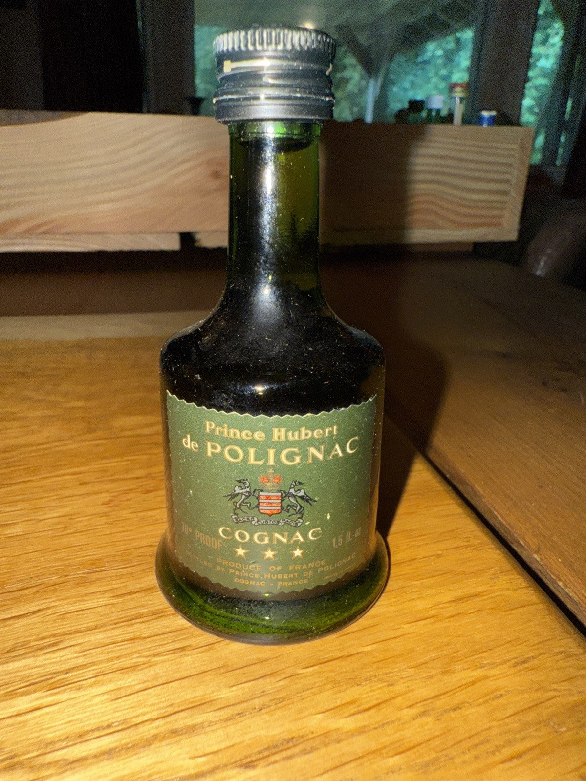 Prince Hubert De polignac 3 star cognac  1970s 70 % proof Miniature Full