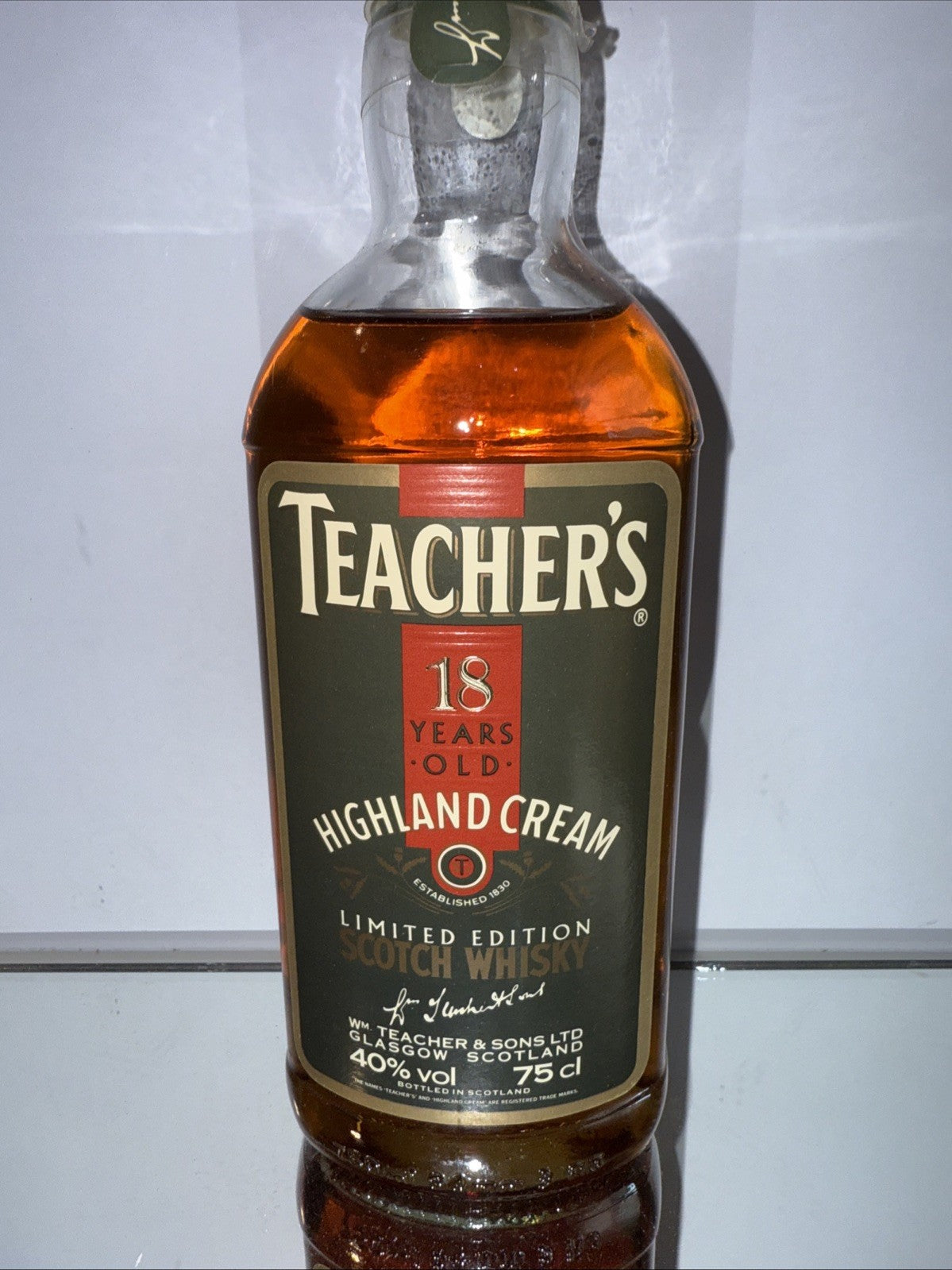 Teachers 18 Year Old Highland cream bottled 1980s For Export