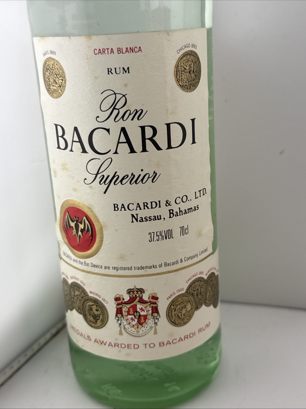 1980s Bacardi Superior Carta Blanca Light Dry Rum 70cl 37.5%