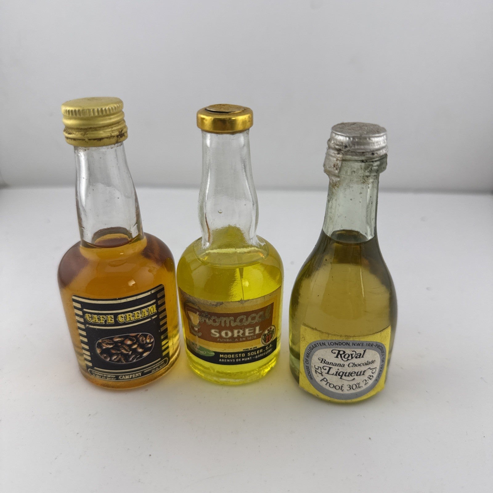Vintage 1970s Mixed Liqueur Miniatures Coffee Banana Chocolate Sorel 5cl Lot