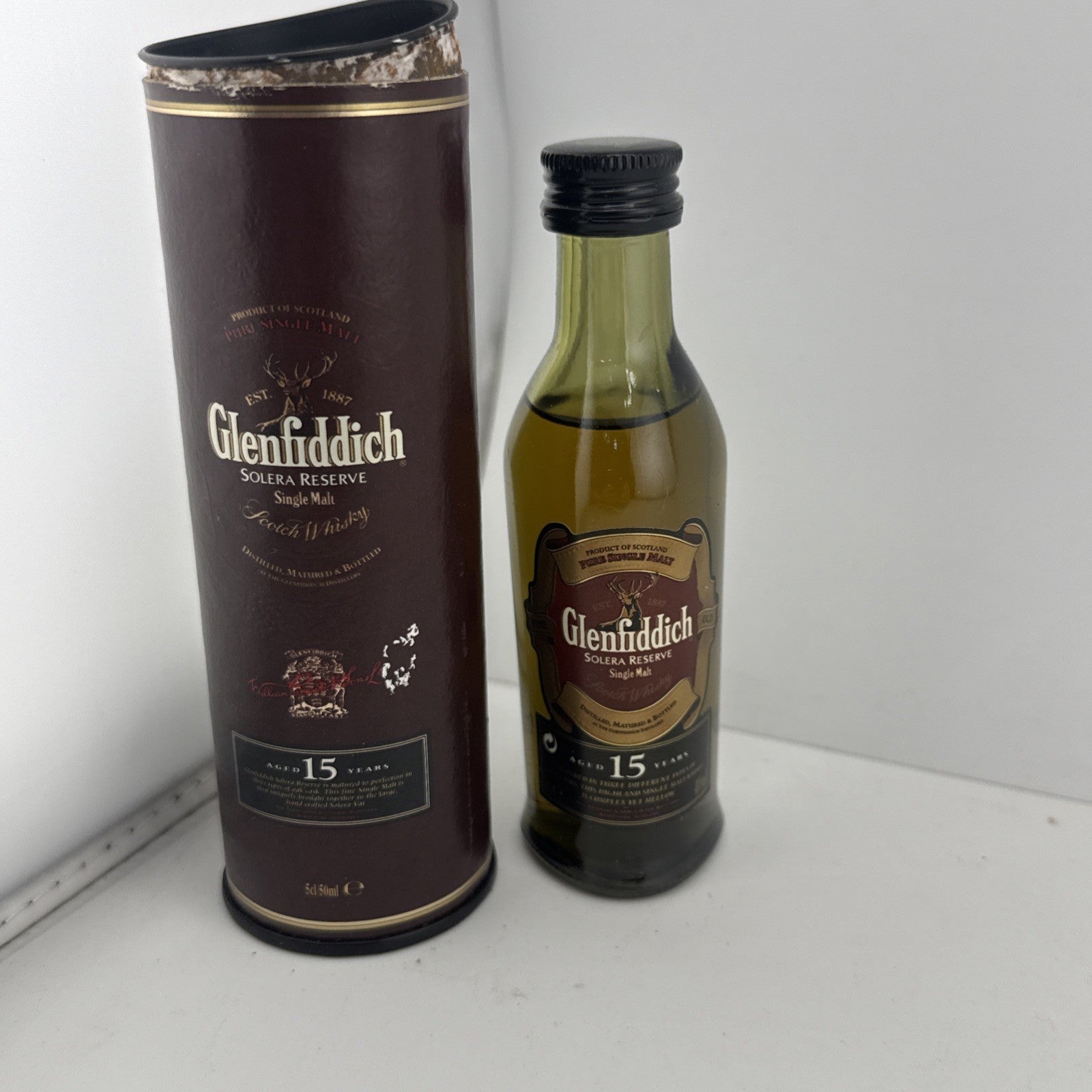 Glenfiddich 15 Year Old Solera Reserve 5cl Miniature + Tube