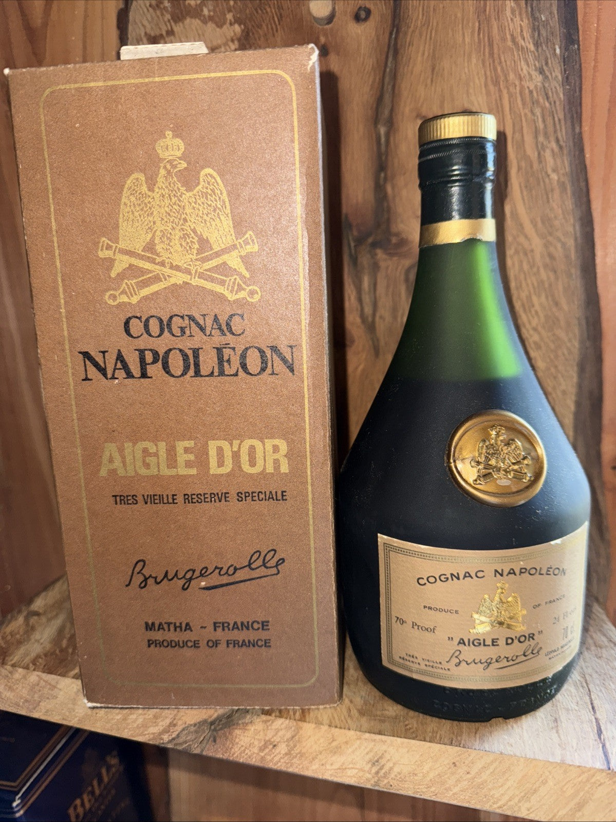 Brugerolle Cognac Napoleon "Aigle d'or " 26 fl oz 70 proof 1970s bottled