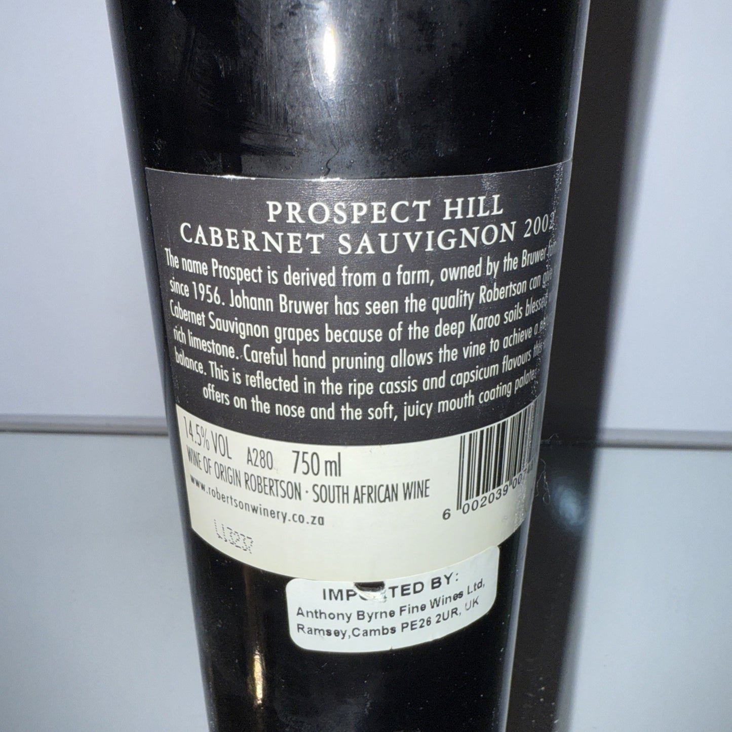 Prospect Hill Cabernet  Sauvignon 2002 Red South Africa