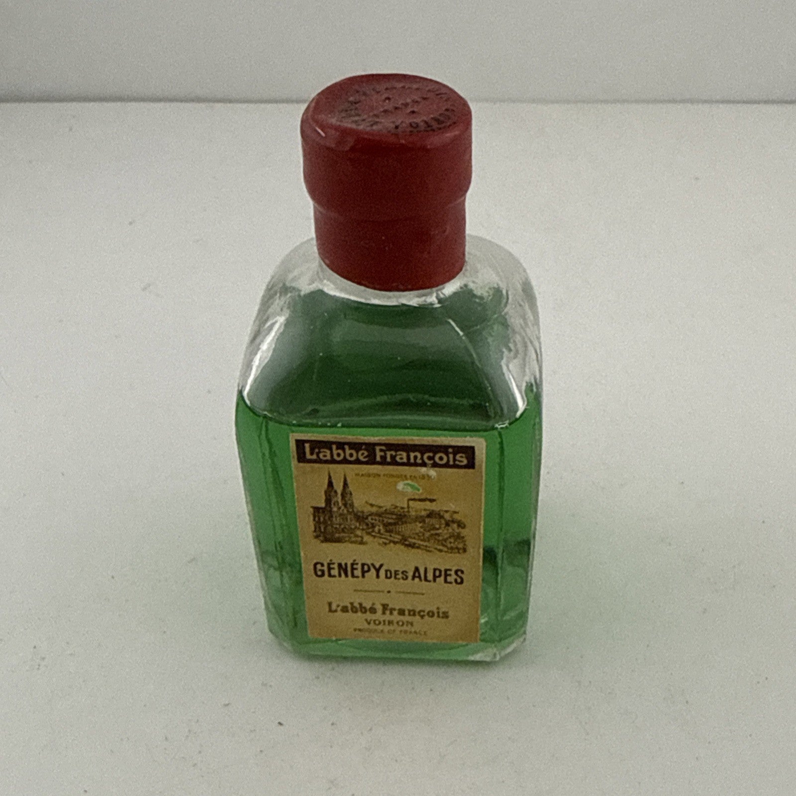 Vintage L’Abbé François Génépy des Alpes Miniature Herbal Liqueur Voiron France