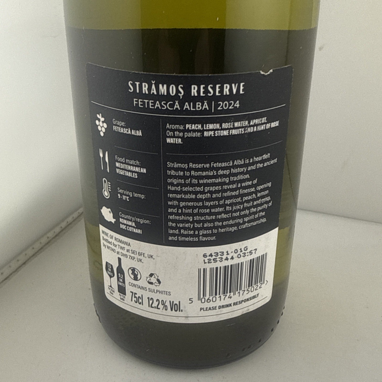 Strămoș Reserve Fetească Albă 2024 Romanian White Wine 75cl 12.2%