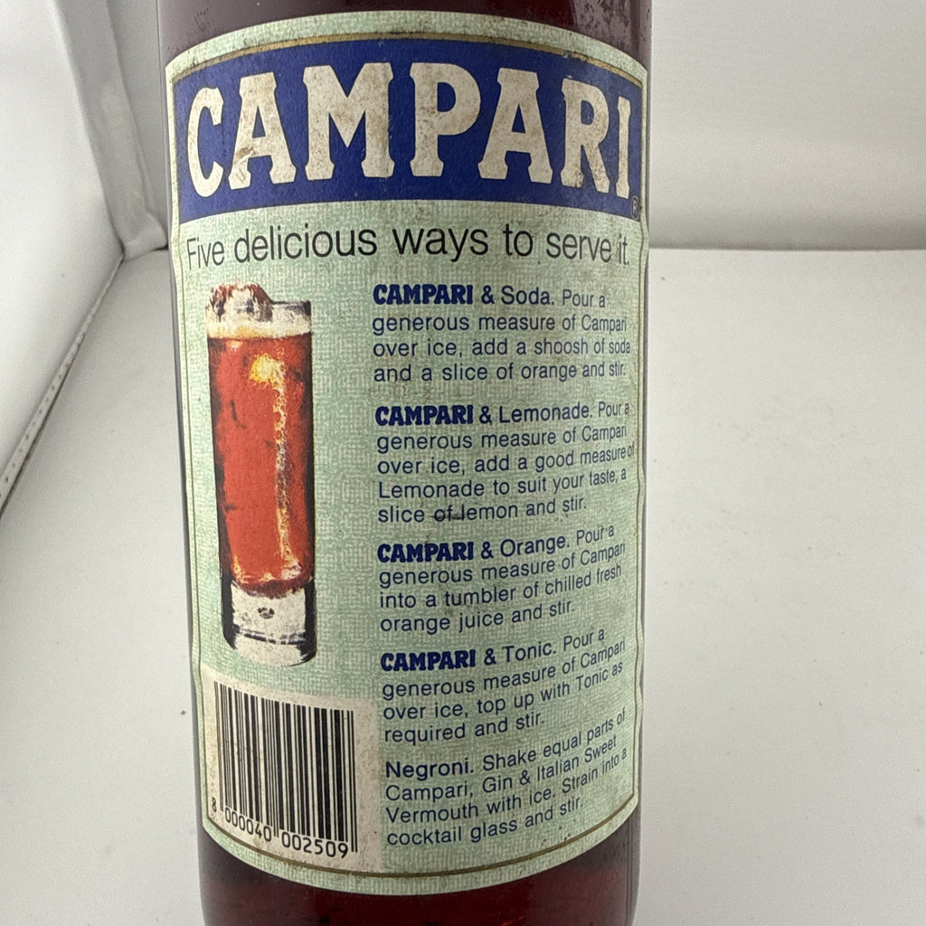 Campari Bitter 26.4 FLOZ (75cl) Bottled 1970s