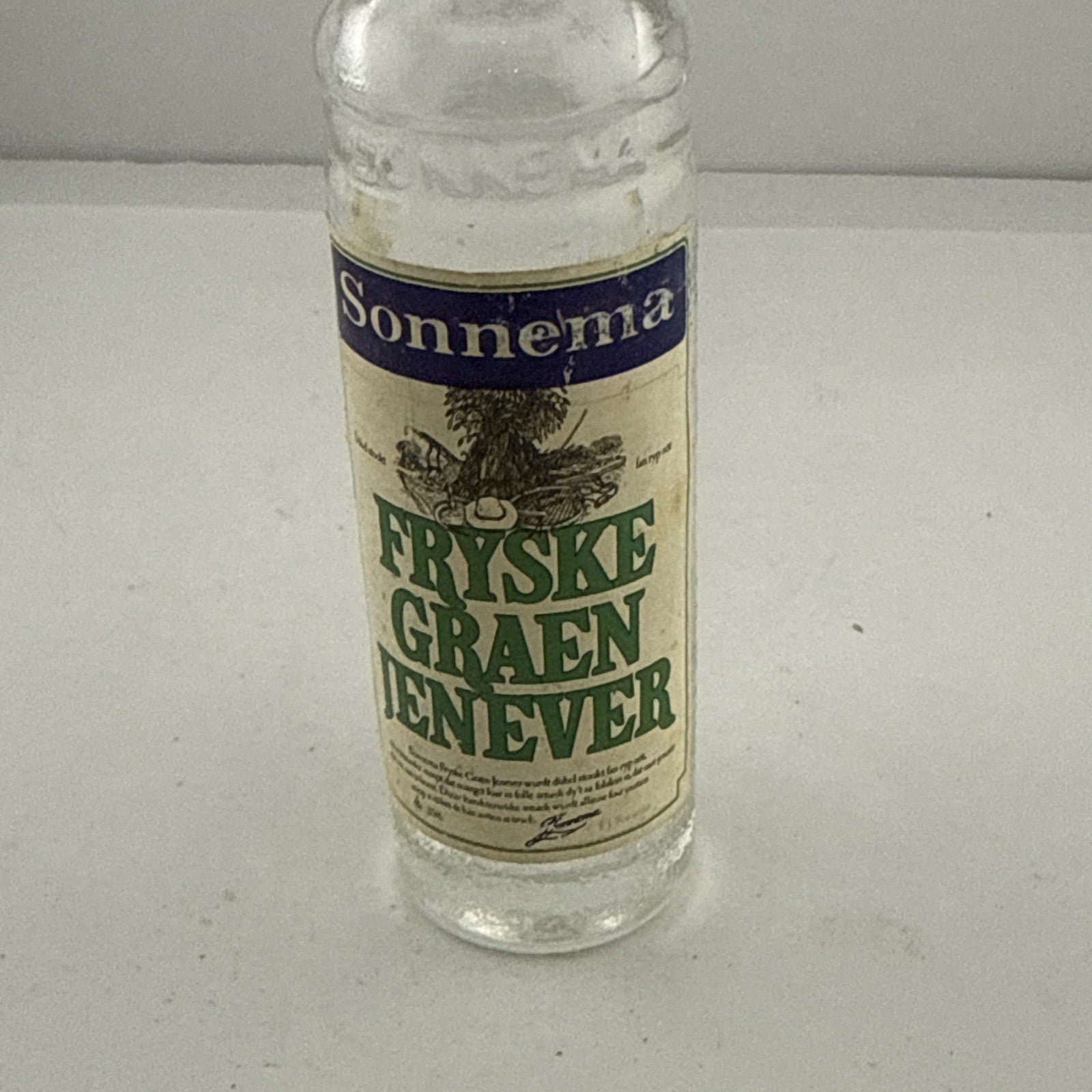 Vintage Sonnema Fryske Graen Jenever Miniature Bottle Dutch Gin