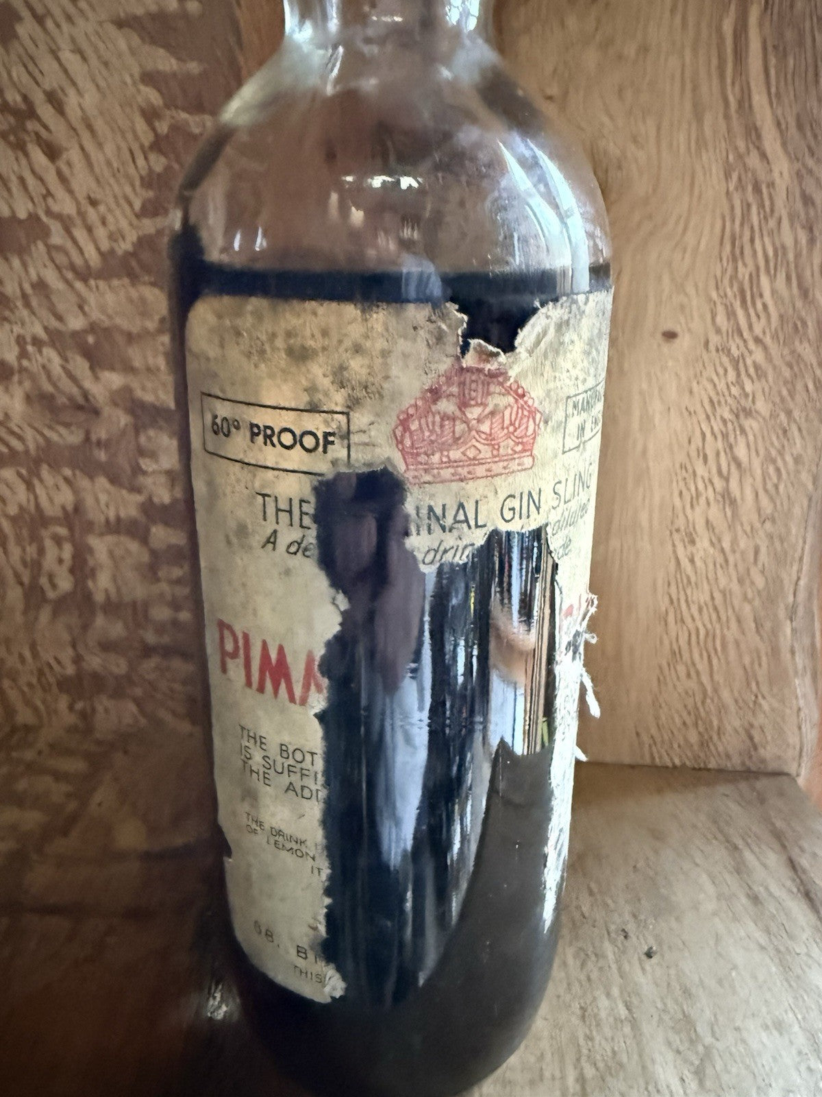 1970's Pimms No 1 The Original Gin Sling (1970's) Label Tatty But Unopened