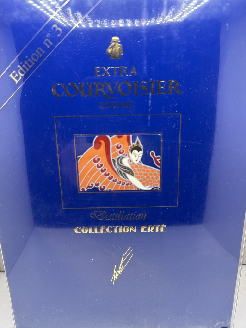 Courvoisier Erté No.3 — "Distillation" — 1990 Release Complete Box/tag/cert