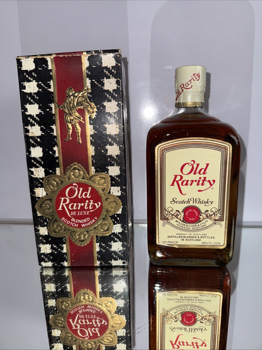 Old rarity Scotch whisky 26 2/3 FL OZ And 70% proof vintage matured
