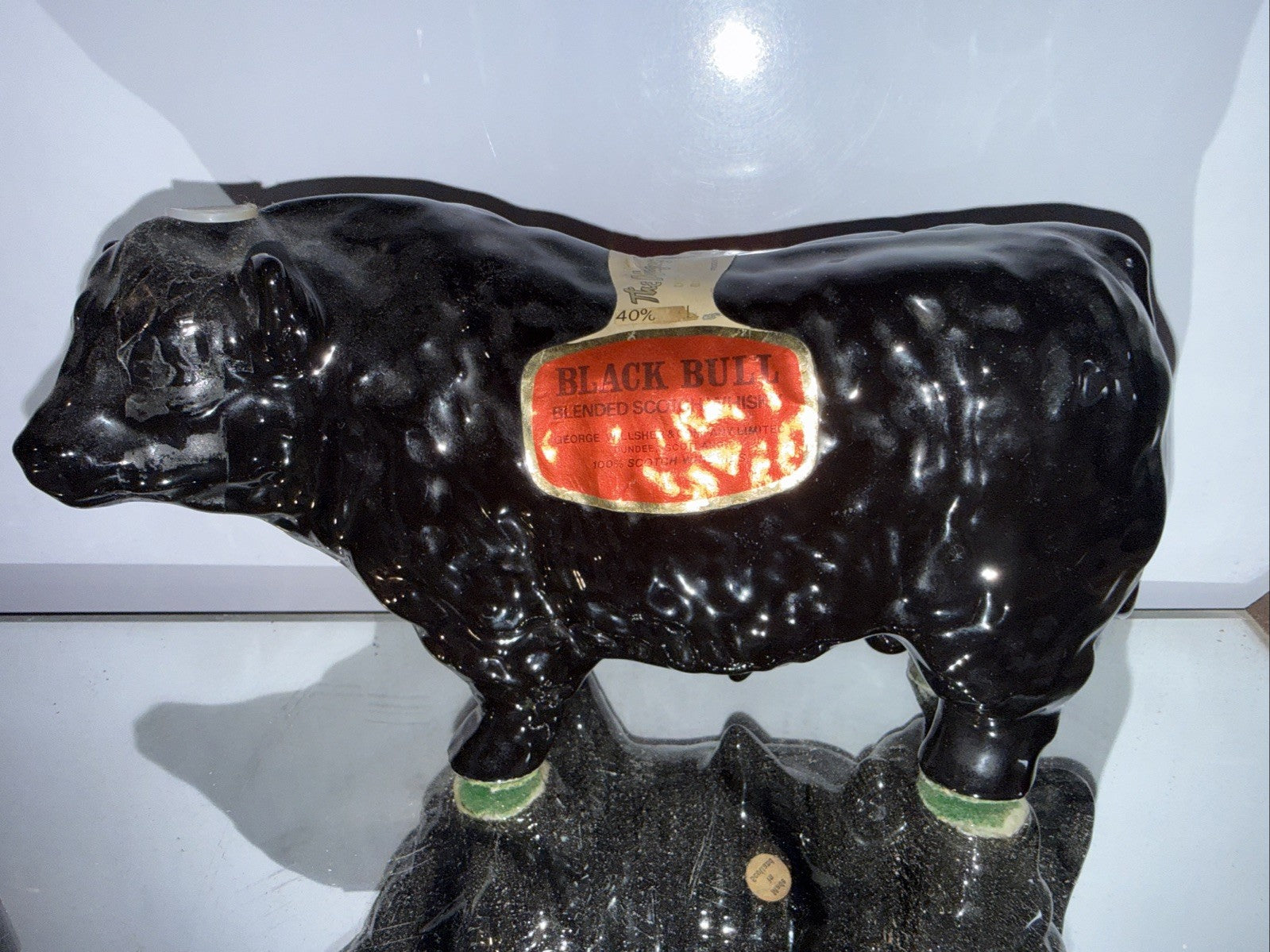 Black Bull Blended Scotch Whisky decanter produced by George Willsher & Co 1970s