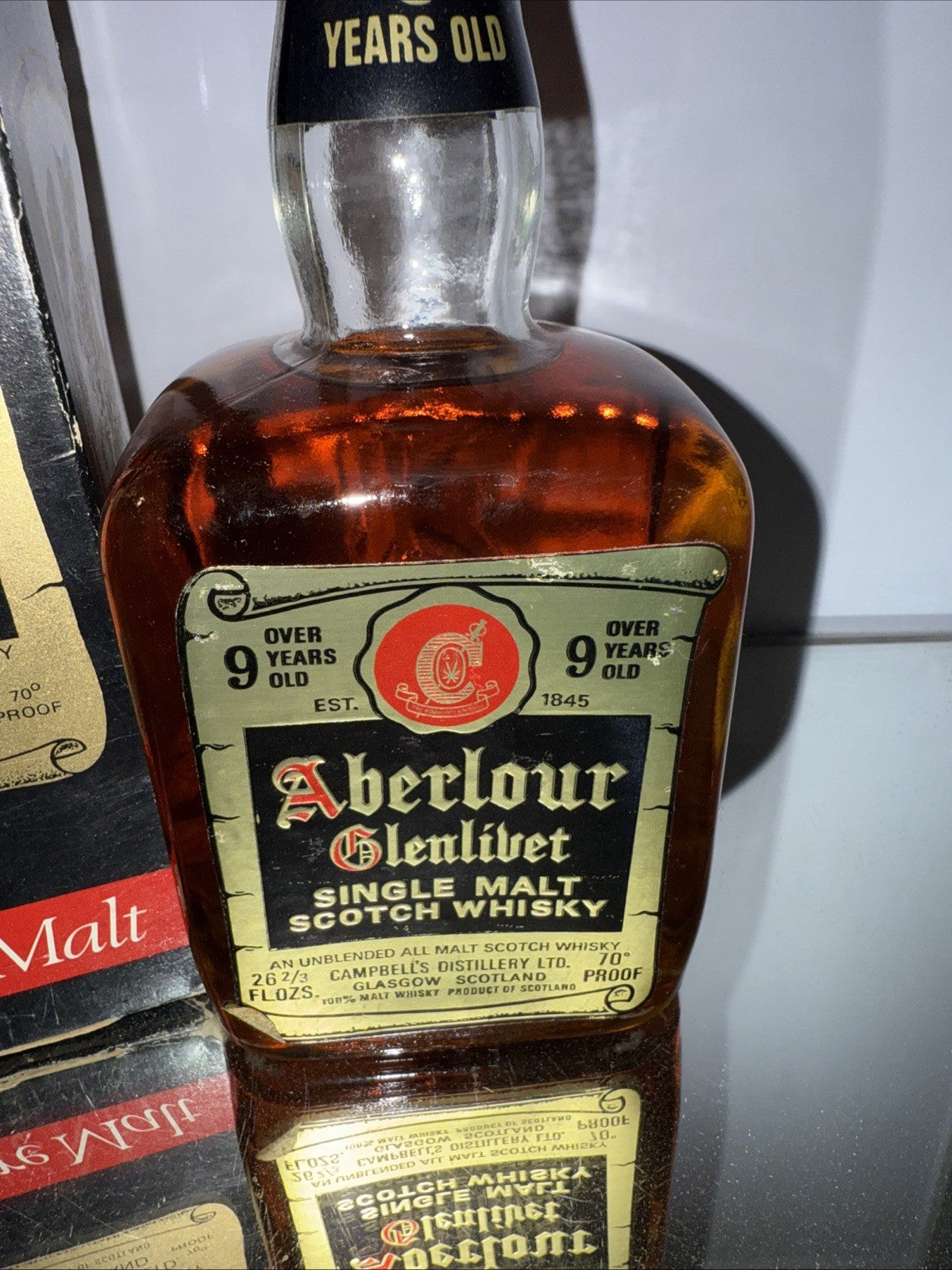 Abelour Glenlivet Single Malt Whisky Bottled In 1960s 70% Proof 26 2/3 Floz
