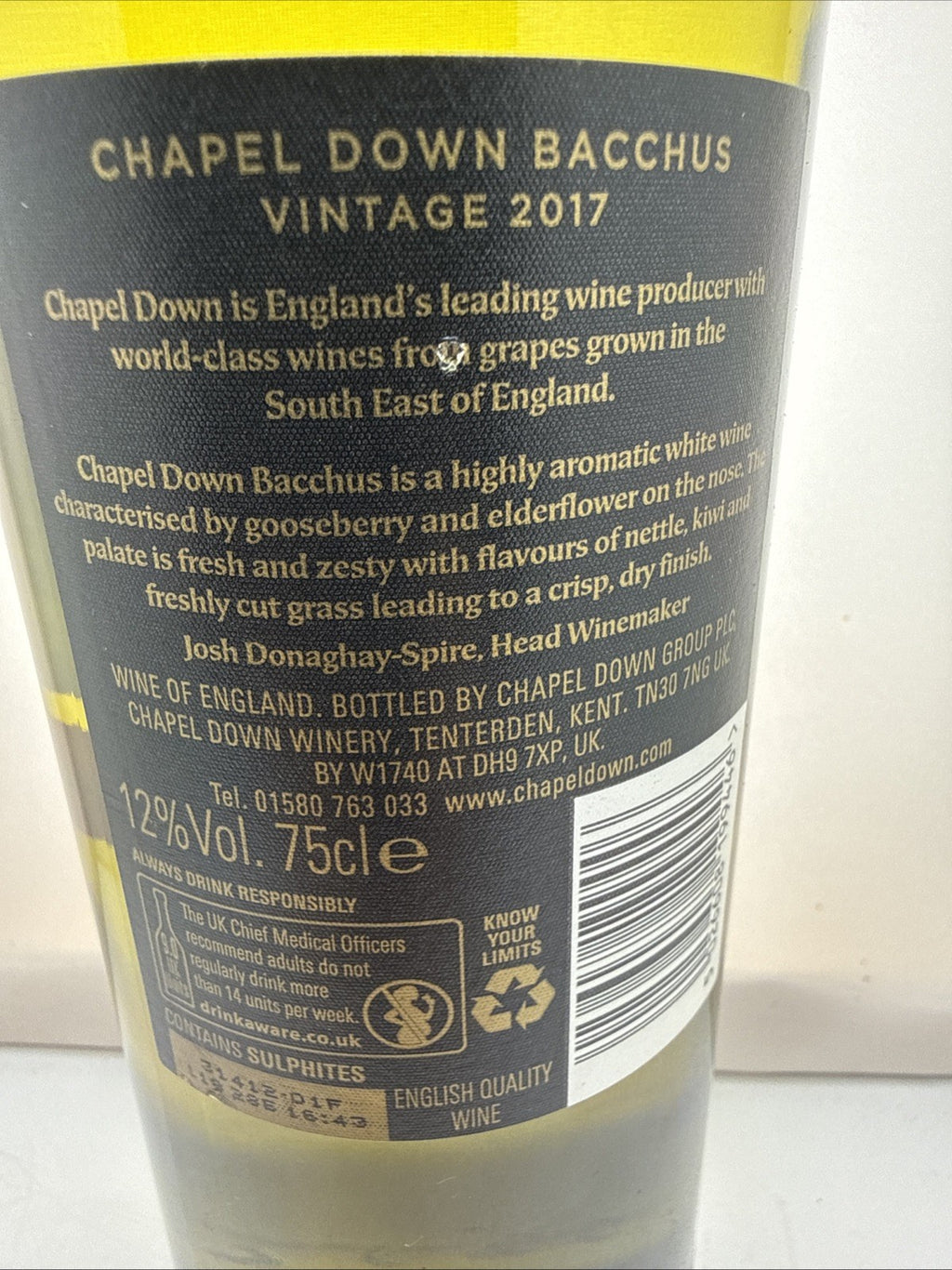 Chapel Down Bacchus 2017 English White Wine 8yo Tenterden Kent