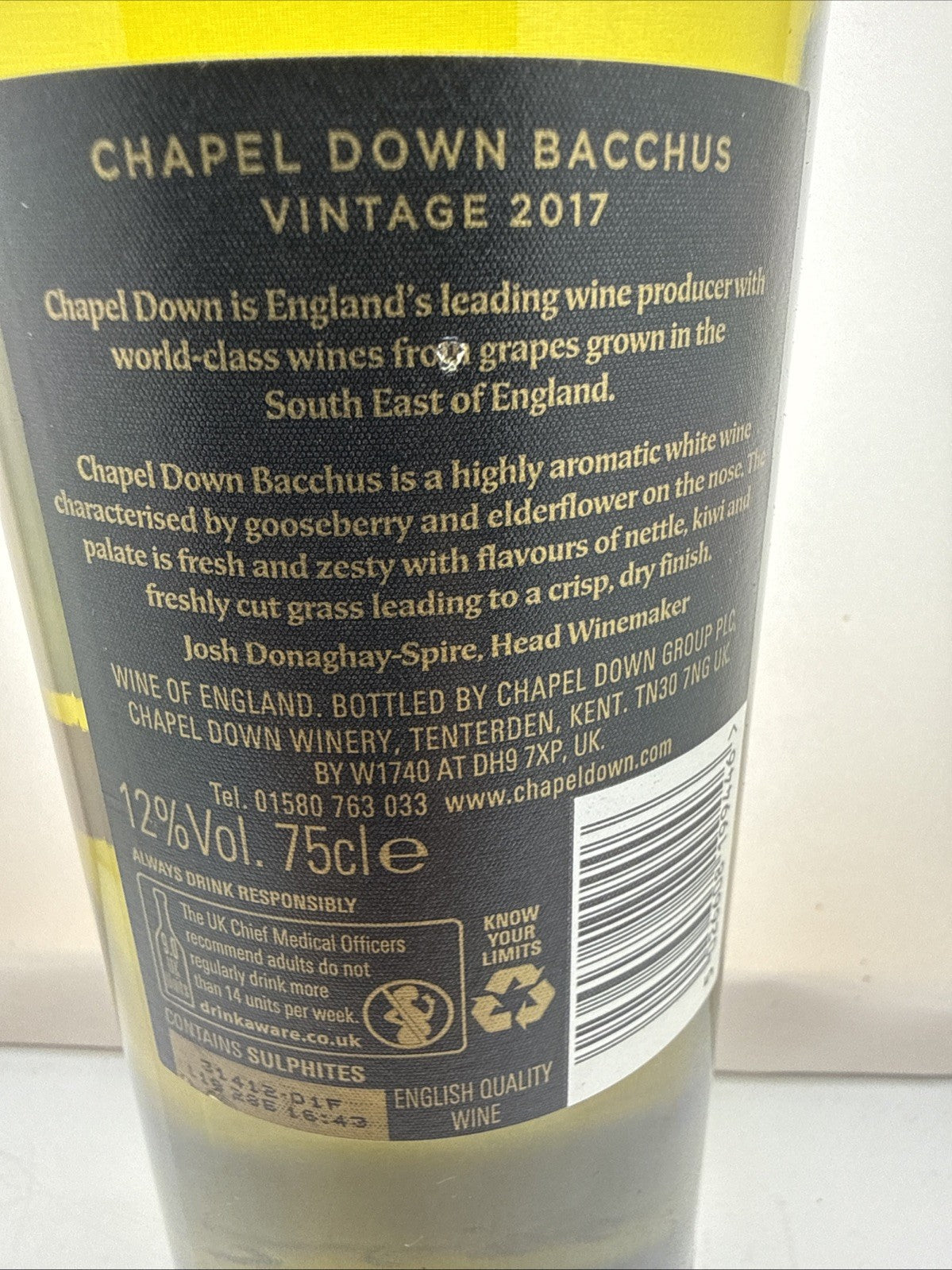 Chapel Down Bacchus 2017 English White Wine 8yo Tenterden Kent