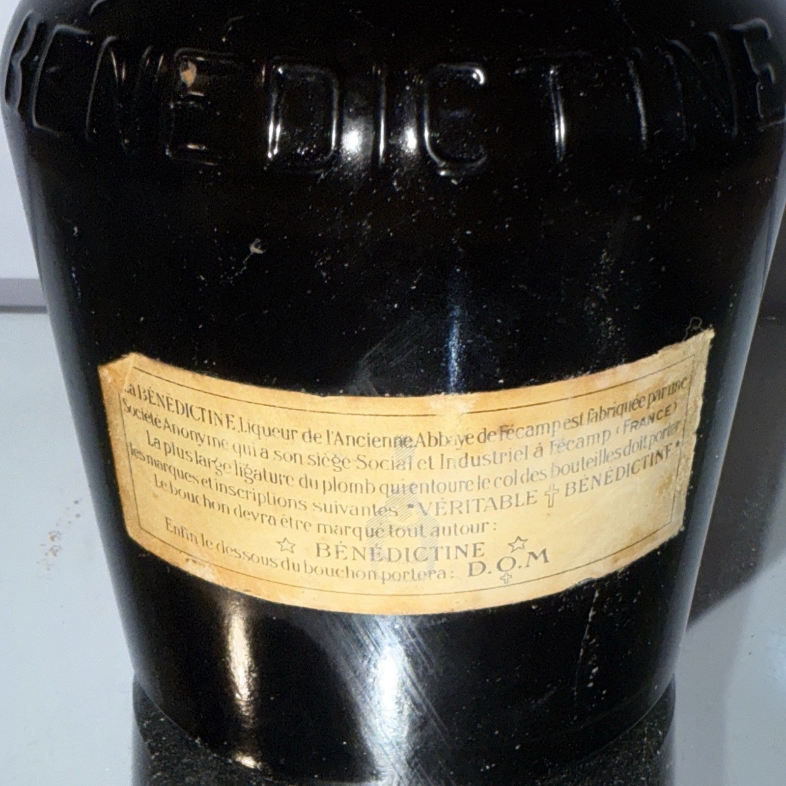 1950s Bottled Dom Benedictine 26 2/3 FL OZ 73% Proof Vintage 750ml Good Cond
