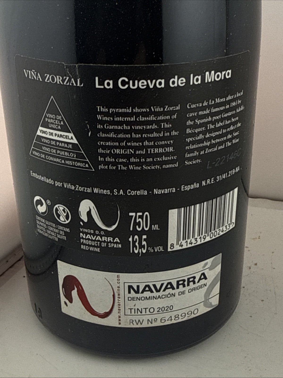 Viña Zorzal Cueva de la Mora Garnacha 2020 Navarra Red Wine 75cl