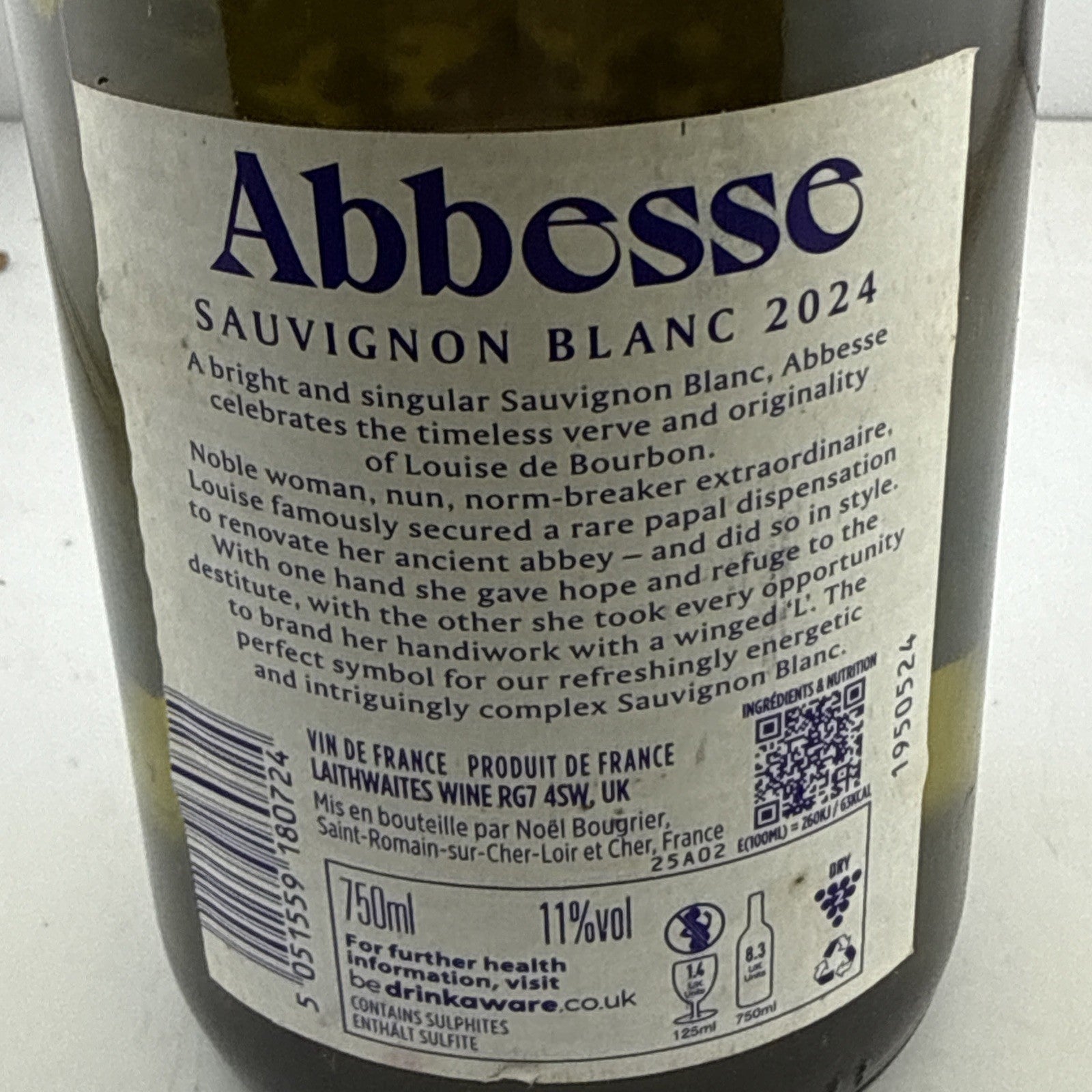 Abbesse Sauvignon Blanc 2024 Vin de France White Wine 75cl 11% ABV