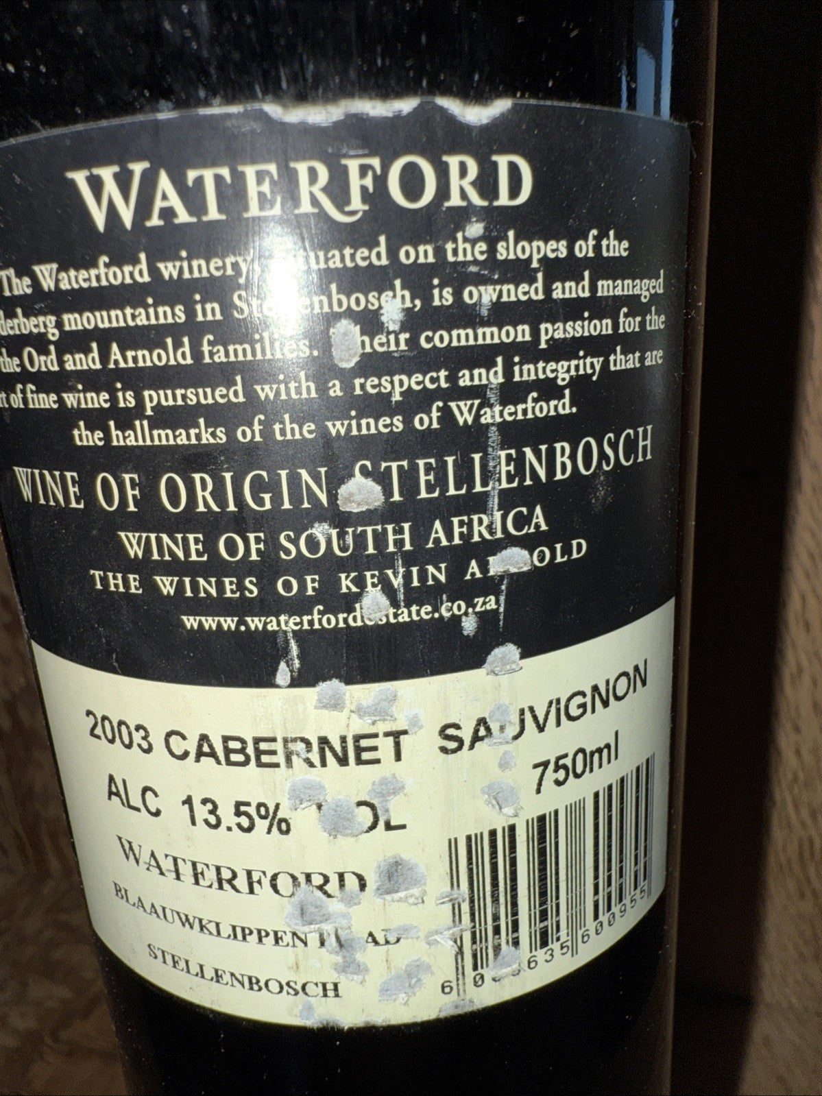 Waterford Stellenbosch Cabernet Sauvignon 2003 13.5%