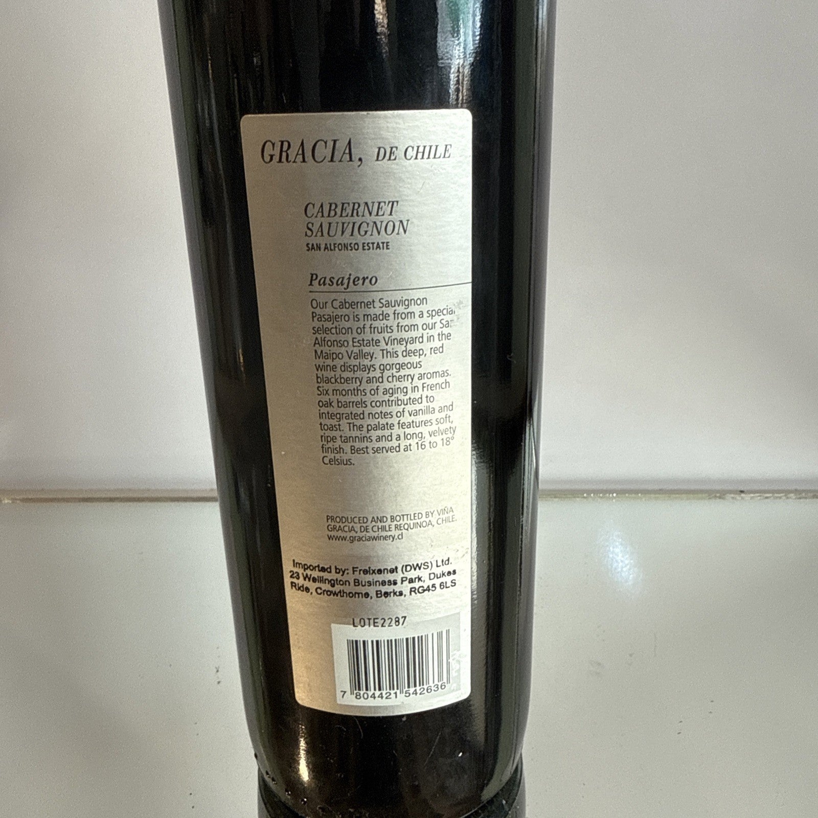 Gracia de Chile Reserva Especial Pasajero Cabernet Sauvignon 2000 Red  Vintage