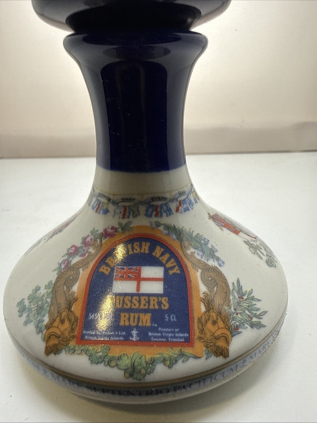 Pusser’s Navy Rum Wade Ceramic Mini Decanter 5cl Empty 1980s