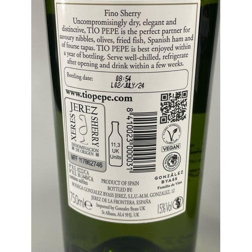 TIO PEPE JEREZ XERES SHERRY PALOMINO FINO / 750ML / 15%