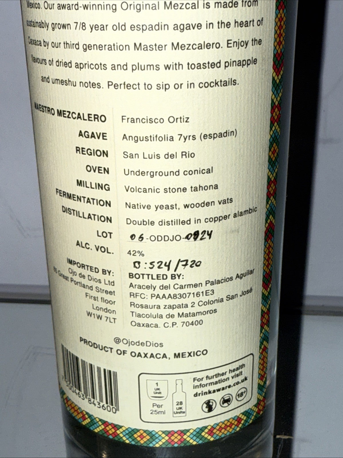 Ojo de Dios Mezcal Joven Mexican 42%abv