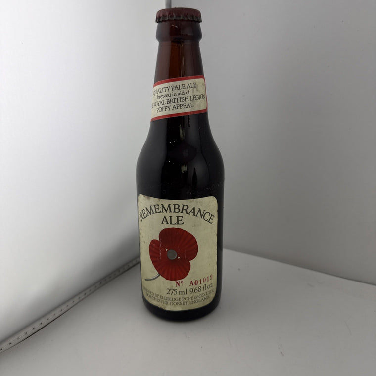 “Remembrance Ale Eldridge Pope Numbered Bottle A01019 Poppy Appeal Vintage”