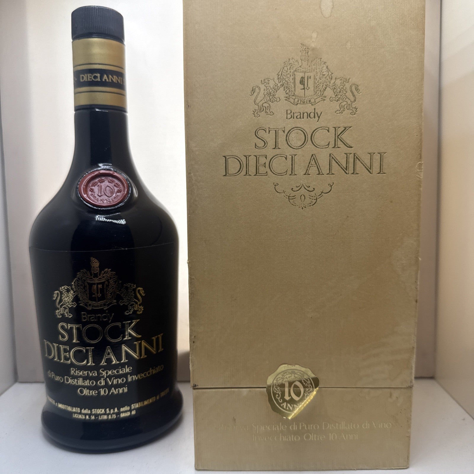Vintage Stock Dieci Anni 10 Year Old Italian Brandy 75cl 40% Boxed