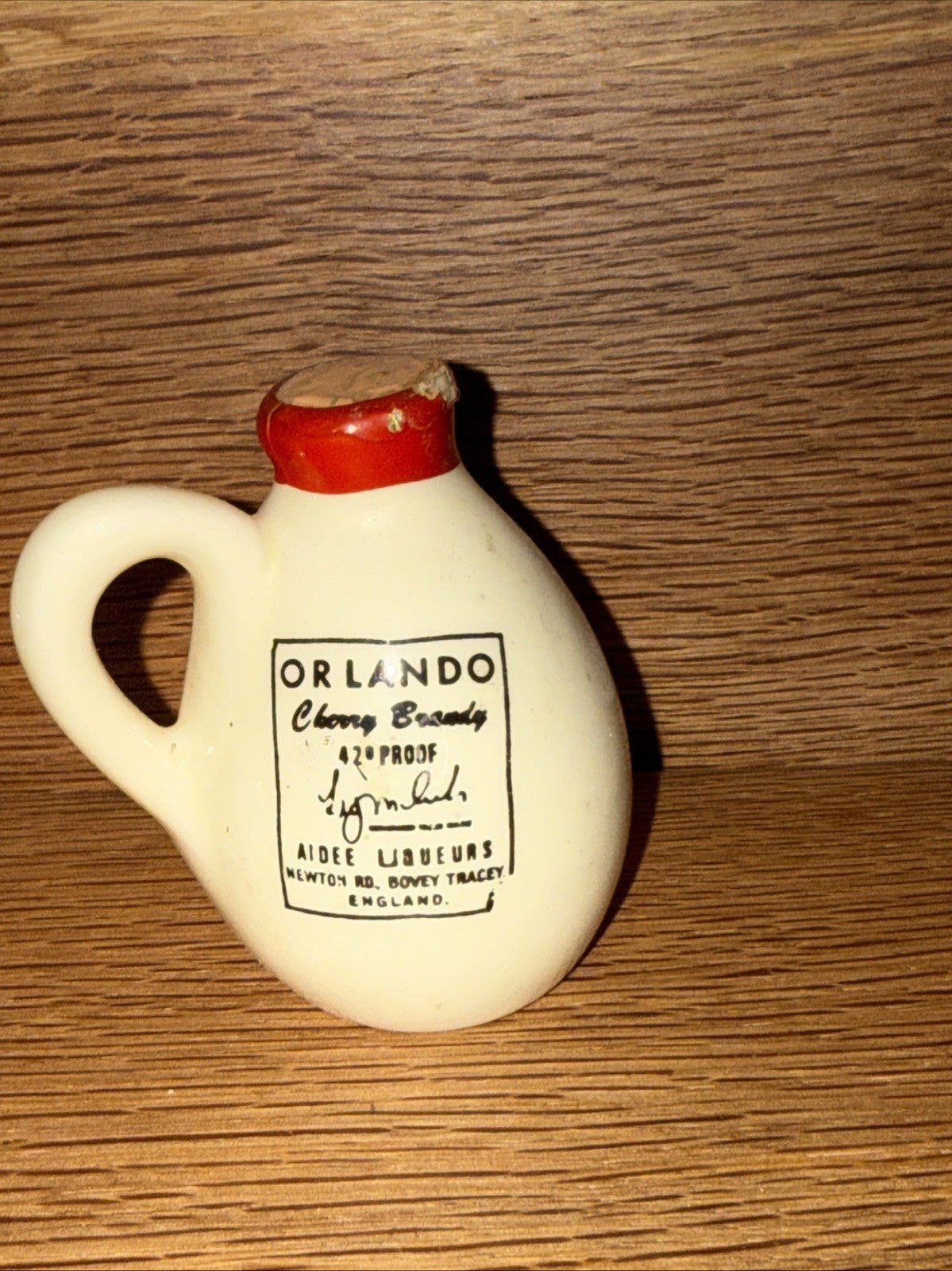 Miniature Jug Containing Orlando Cherry Brandy (full) 1970s