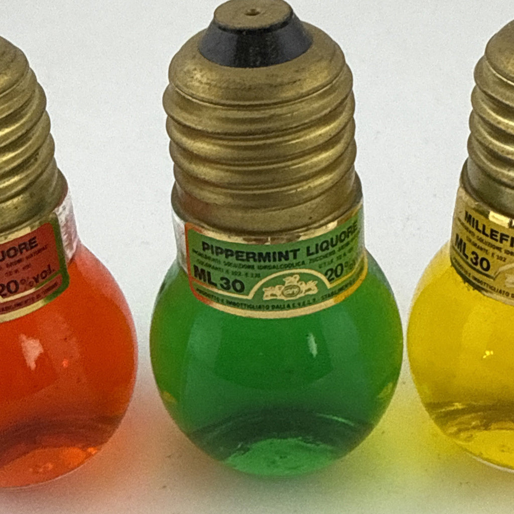 Vintage Italian Lightbulb Liqueur Minis Clementine Peppermint 30ml