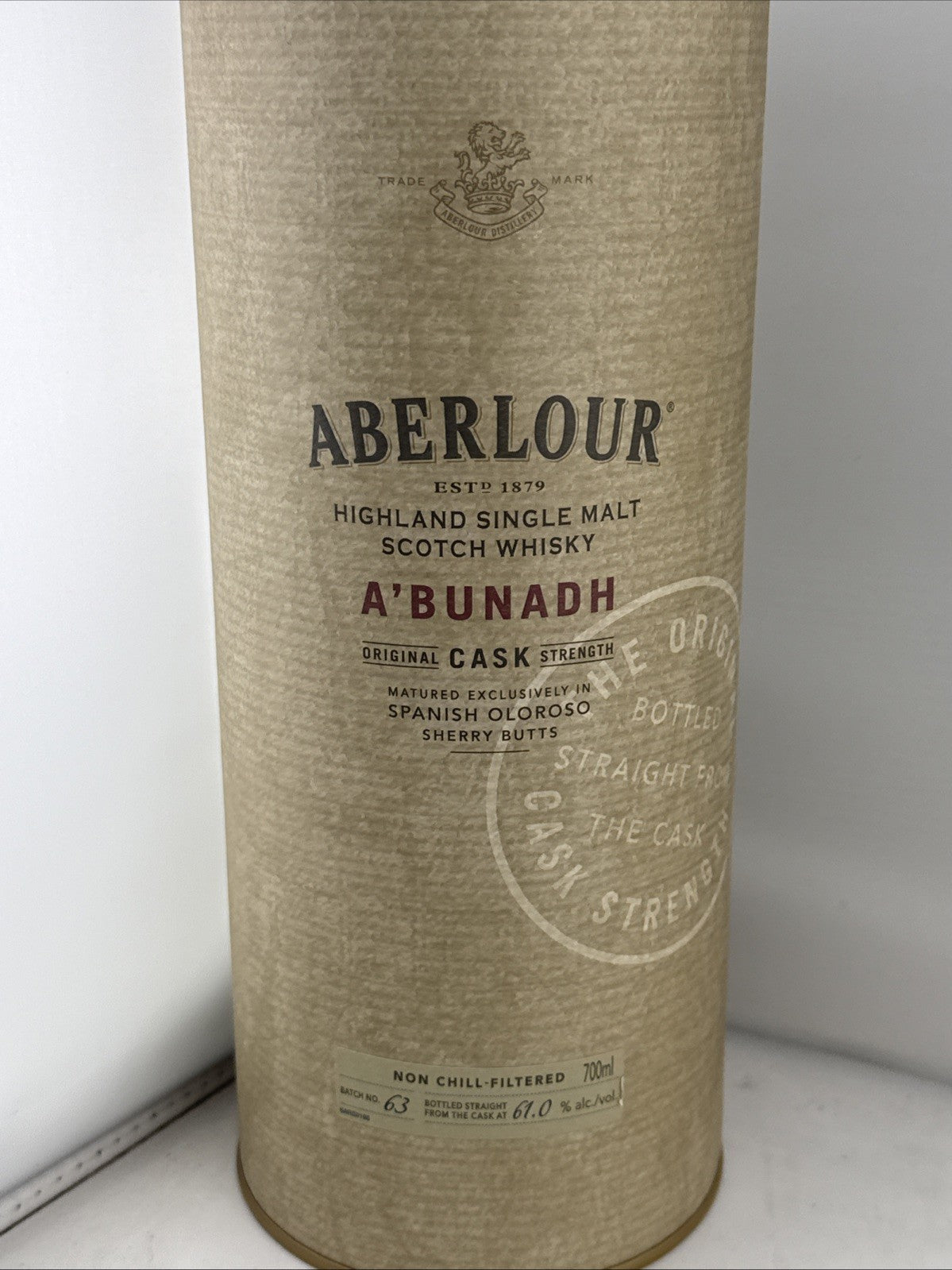 Aberlour A’Bunadh Batch 63 Highland Single Malt Scotch Whisky 70cl 61.0% ABV