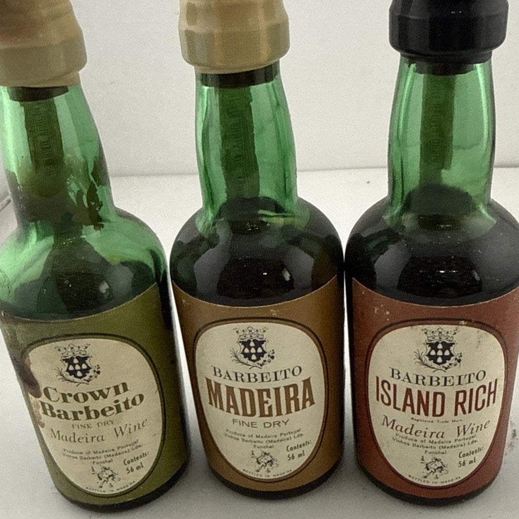 Vintage Barbeito Madeira Wine Miniatures x3 Portugal 56ml