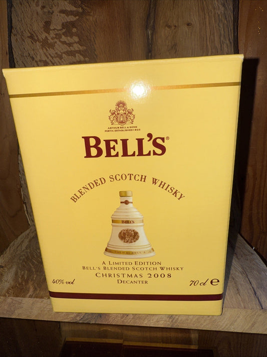 Bells Whisky 75cl decanter Christmas 2008 Boxes Mint condition