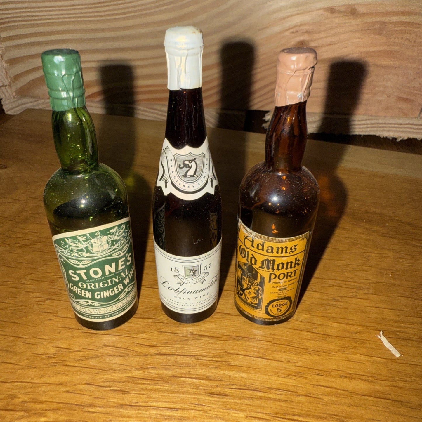 3 mini Miniatures Stones adams monk port Liebfraumilch