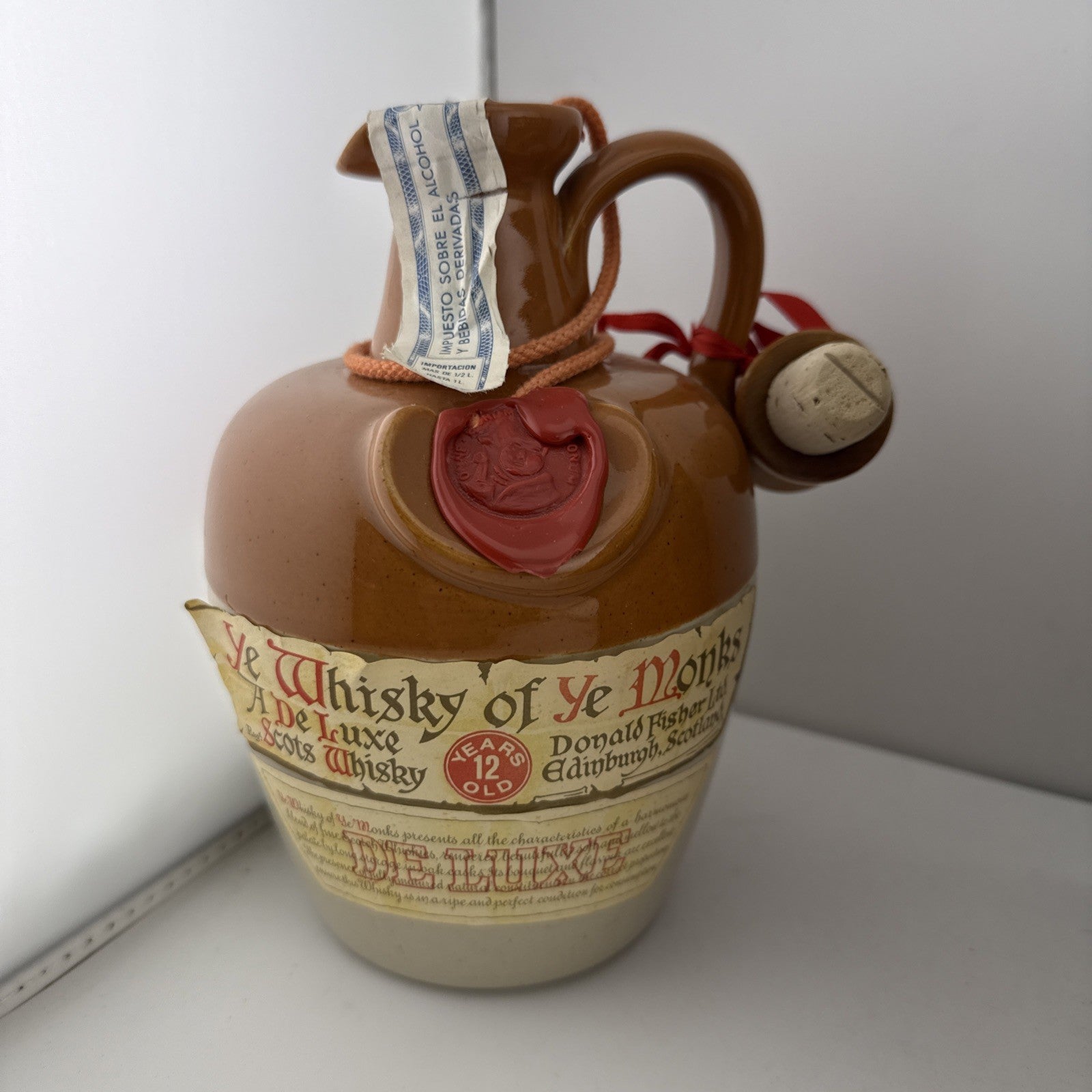 Ye Whisky of Ye Monks 12 Year Old Ceramic Decanter + Box