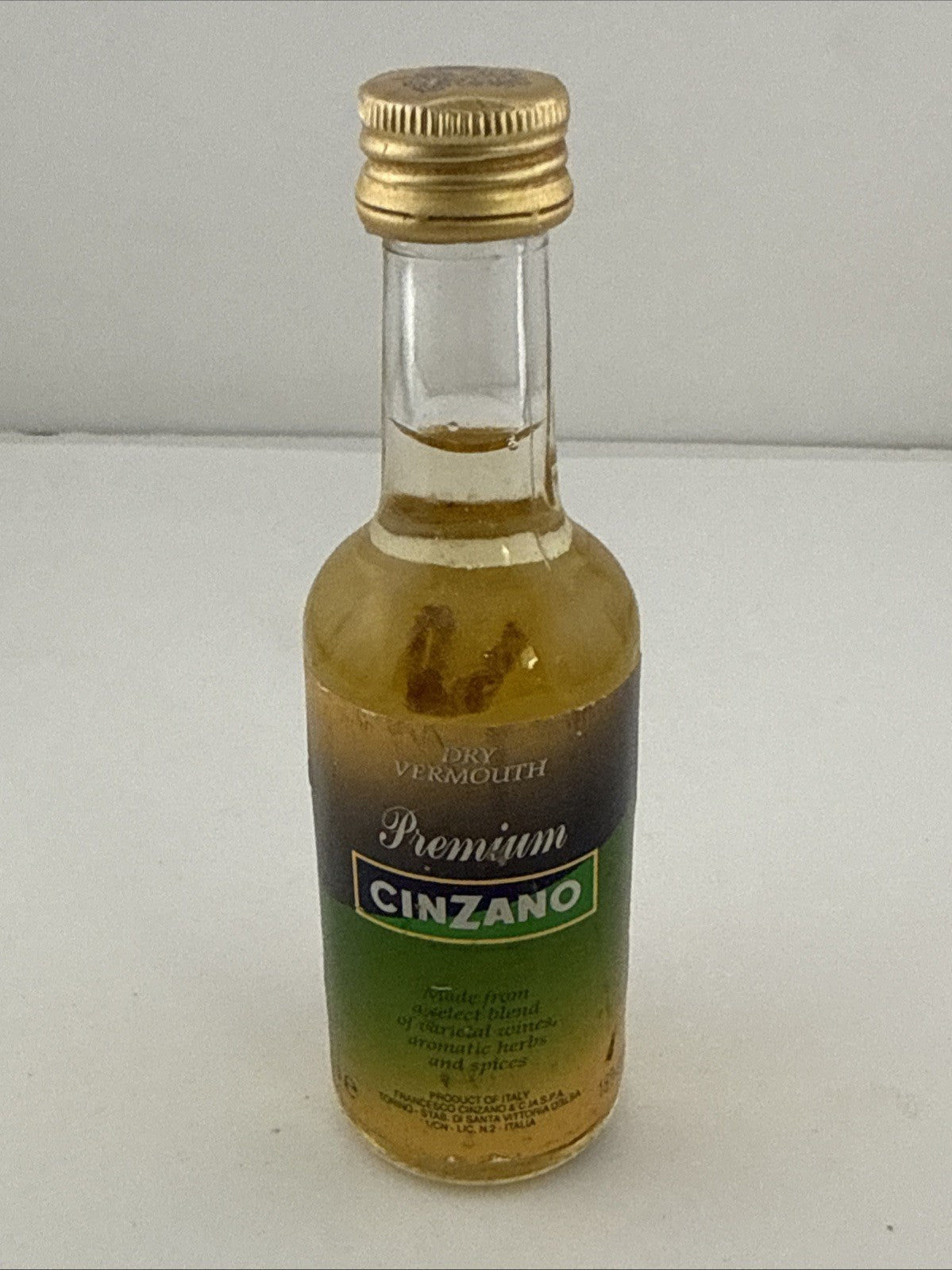 Vintage Cinzano Dry Vermouth Miniature Bottle Italy 5cl