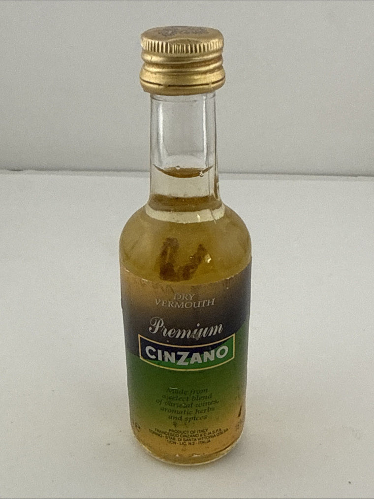 Vintage Cinzano Dry Vermouth Miniature Bottle Italy 5cl