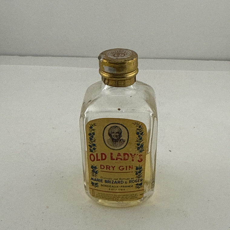 Vintage Old Lady’s Dry Gin Miniature Marie Brizard Bordeaux France
