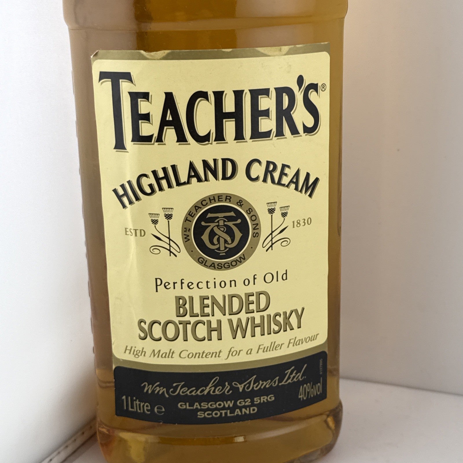 Teacher’s Highland Cream 1L Blended Scotch Whisky 40% Old Bottling 1990s