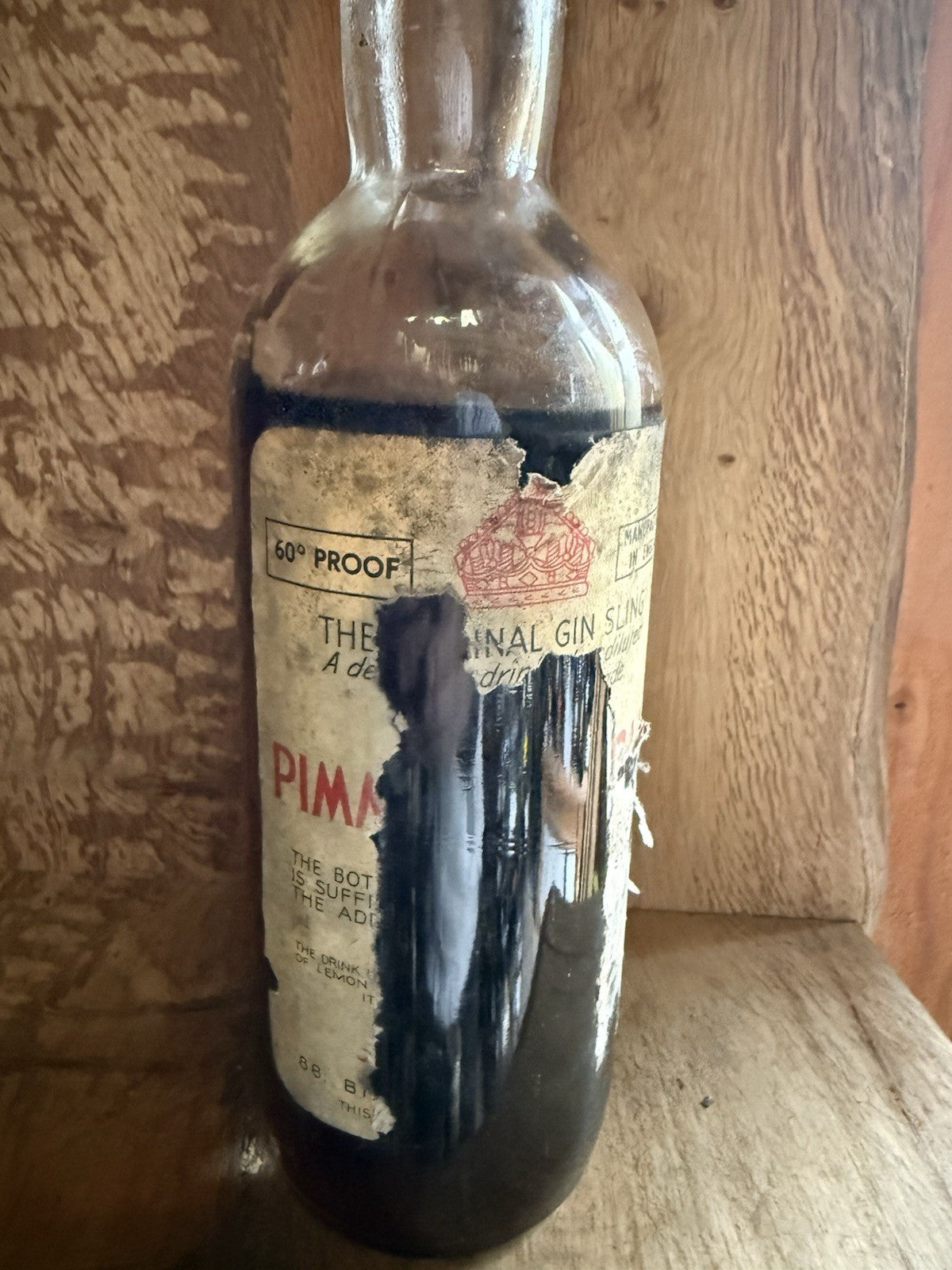 1970's Pimms No 1 The Original Gin Sling (1970's) Label Tatty But Unopened