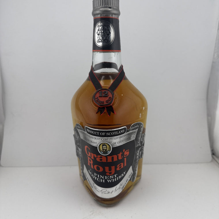 Grant’s Royal 12 Year Old Scotch Whisky 70 Proof Vintage Bottle Late c.1960s