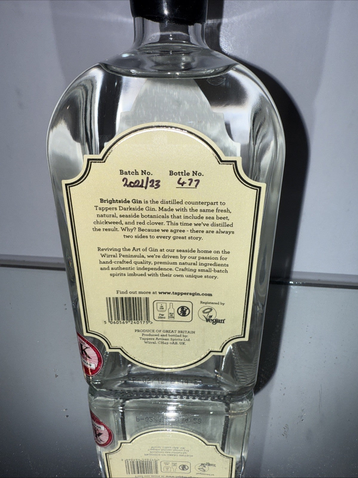 Tappers Brightside Coastal London Dry Gin 70 Cl(Indiv. Nos) Distillery Now Close