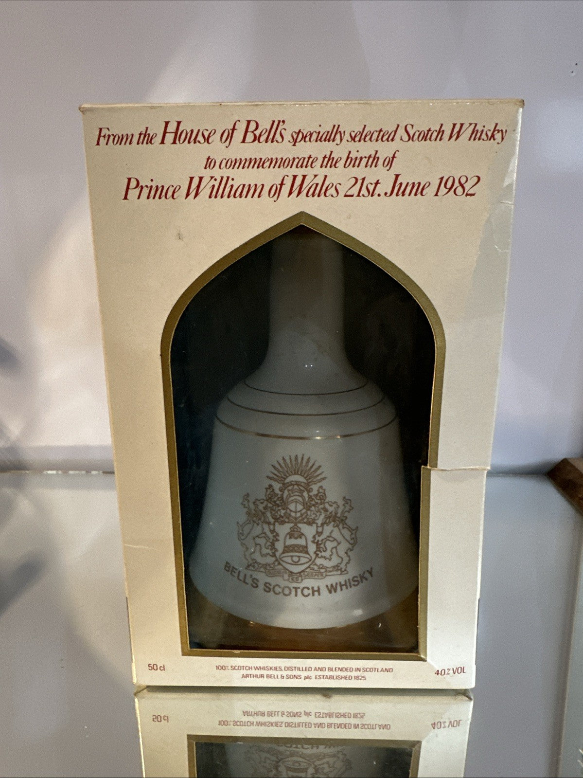 Full decanter of Bells Whisky 50cl Bottled 1982 Prince William full boxed