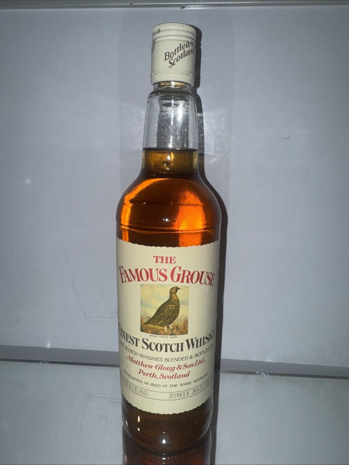 Famous Grouse Finest Scotch Whisky 70 Proof 26 2/3 Floz Bottled Late 60s/70s