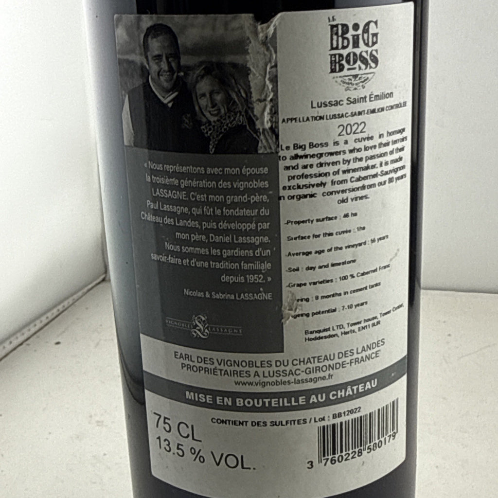 Le Big Boss Lussac Saint-Émilion 2022 Cabernet Sauvignon 75cl 13.5% ABV